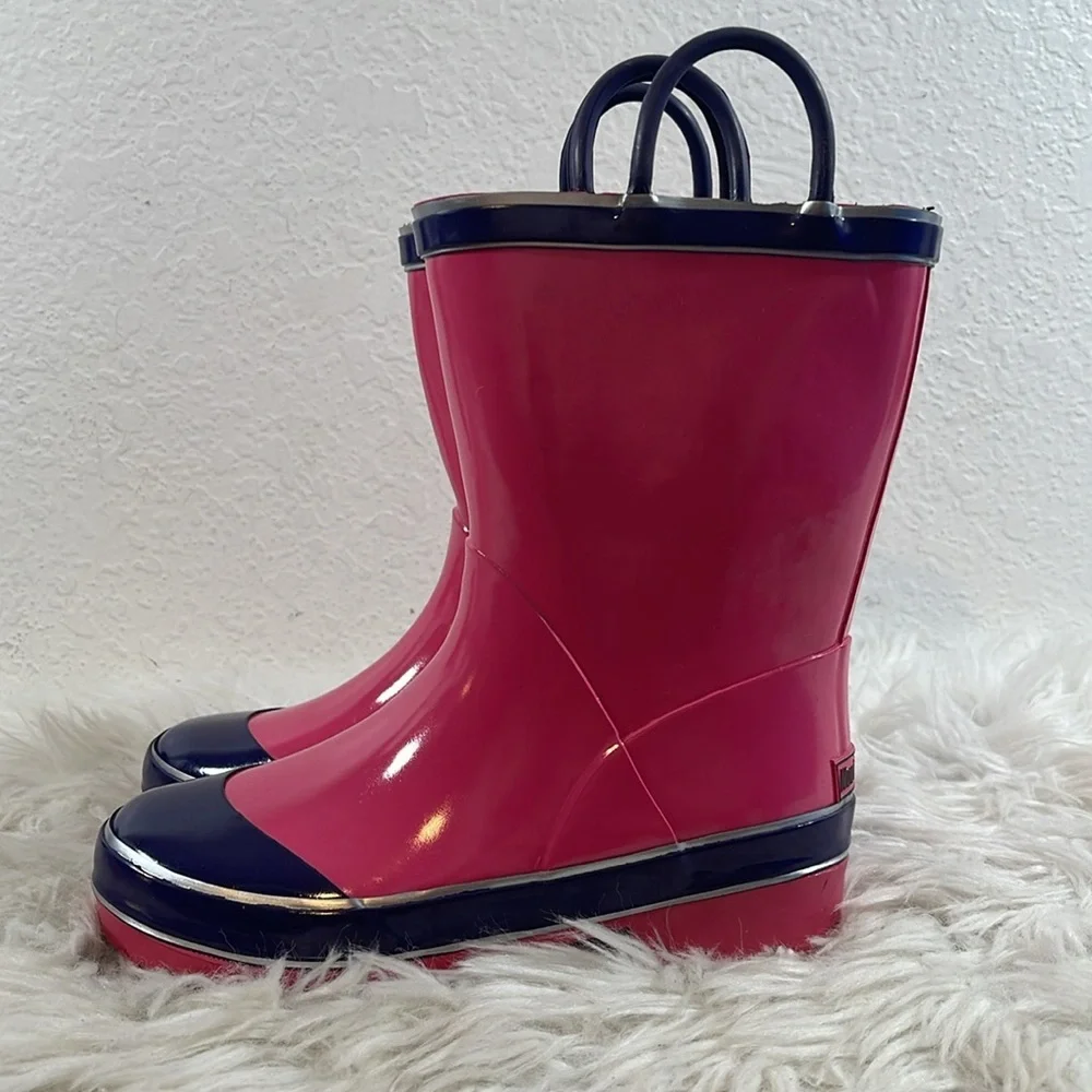 Northside Little Girls' Classic Solid Rainboot Pink / Purple Slip On Size 2 NEW